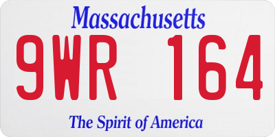 MA license plate 9WR164