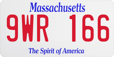 MA license plate 9WR166