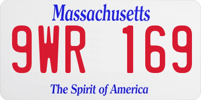 MA license plate 9WR169