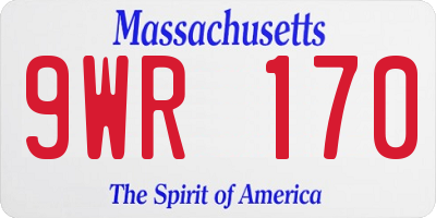 MA license plate 9WR170