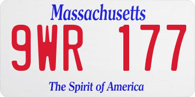 MA license plate 9WR177