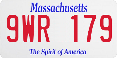 MA license plate 9WR179