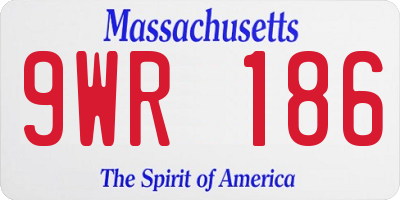 MA license plate 9WR186