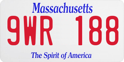 MA license plate 9WR188
