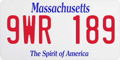 MA license plate 9WR189