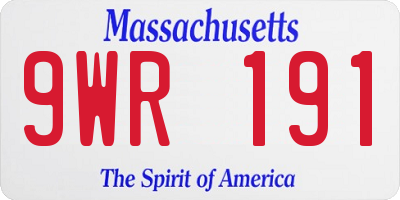 MA license plate 9WR191