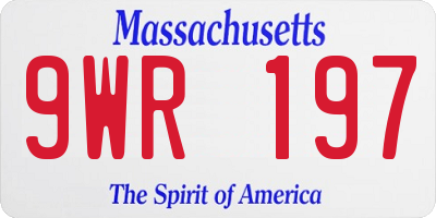 MA license plate 9WR197