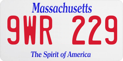 MA license plate 9WR229