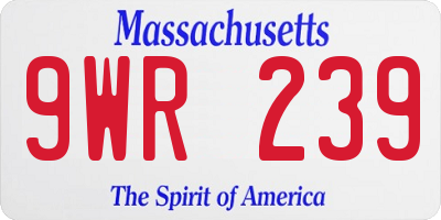 MA license plate 9WR239