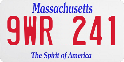 MA license plate 9WR241