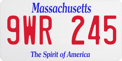 MA license plate 9WR245