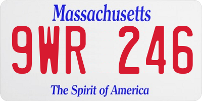 MA license plate 9WR246