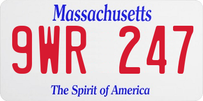 MA license plate 9WR247