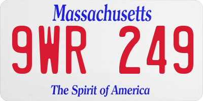 MA license plate 9WR249