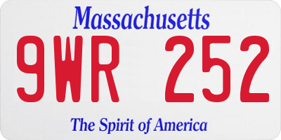 MA license plate 9WR252