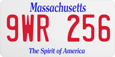 MA license plate 9WR256