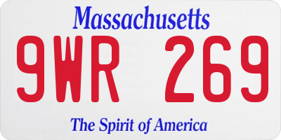 MA license plate 9WR269