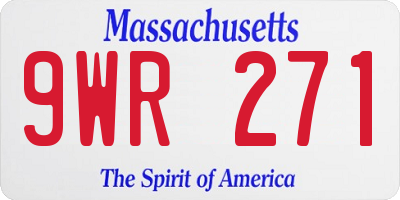 MA license plate 9WR271