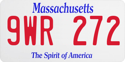 MA license plate 9WR272
