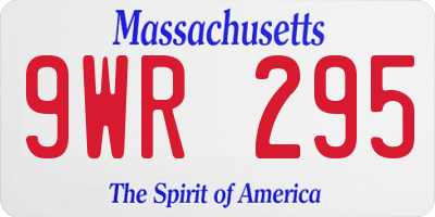 MA license plate 9WR295