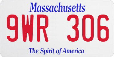 MA license plate 9WR306