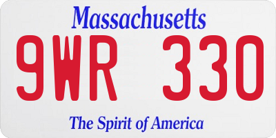 MA license plate 9WR330