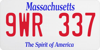 MA license plate 9WR337