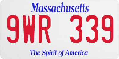 MA license plate 9WR339