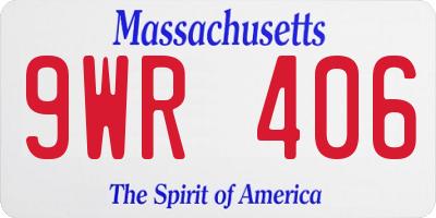 MA license plate 9WR406