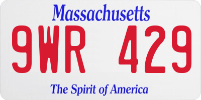 MA license plate 9WR429