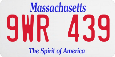 MA license plate 9WR439