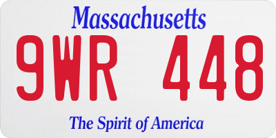 MA license plate 9WR448
