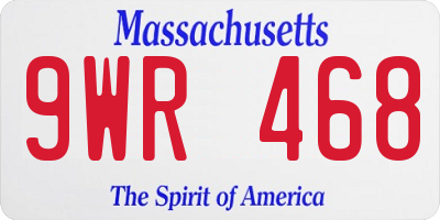 MA license plate 9WR468