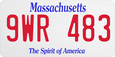 MA license plate 9WR483