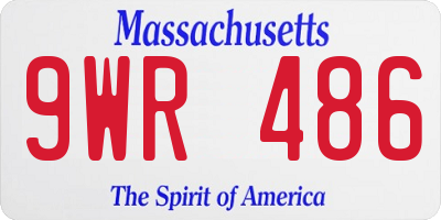 MA license plate 9WR486