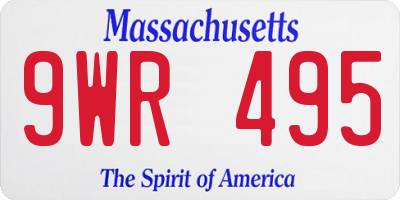 MA license plate 9WR495
