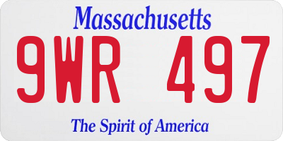MA license plate 9WR497