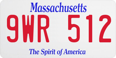 MA license plate 9WR512
