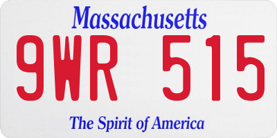 MA license plate 9WR515