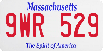 MA license plate 9WR529