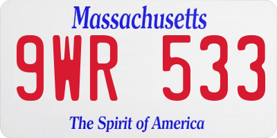 MA license plate 9WR533