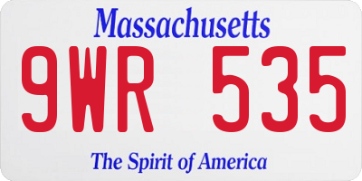 MA license plate 9WR535