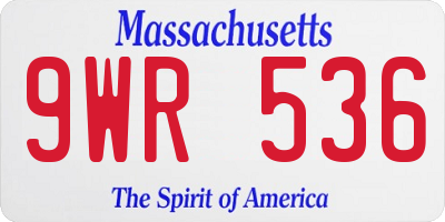 MA license plate 9WR536