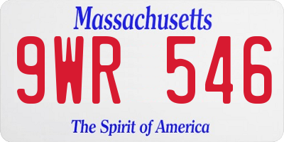 MA license plate 9WR546