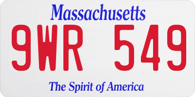 MA license plate 9WR549
