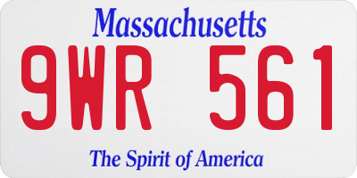 MA license plate 9WR561