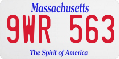 MA license plate 9WR563