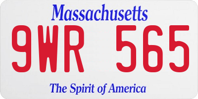 MA license plate 9WR565