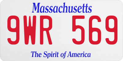 MA license plate 9WR569