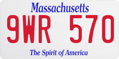 MA license plate 9WR570